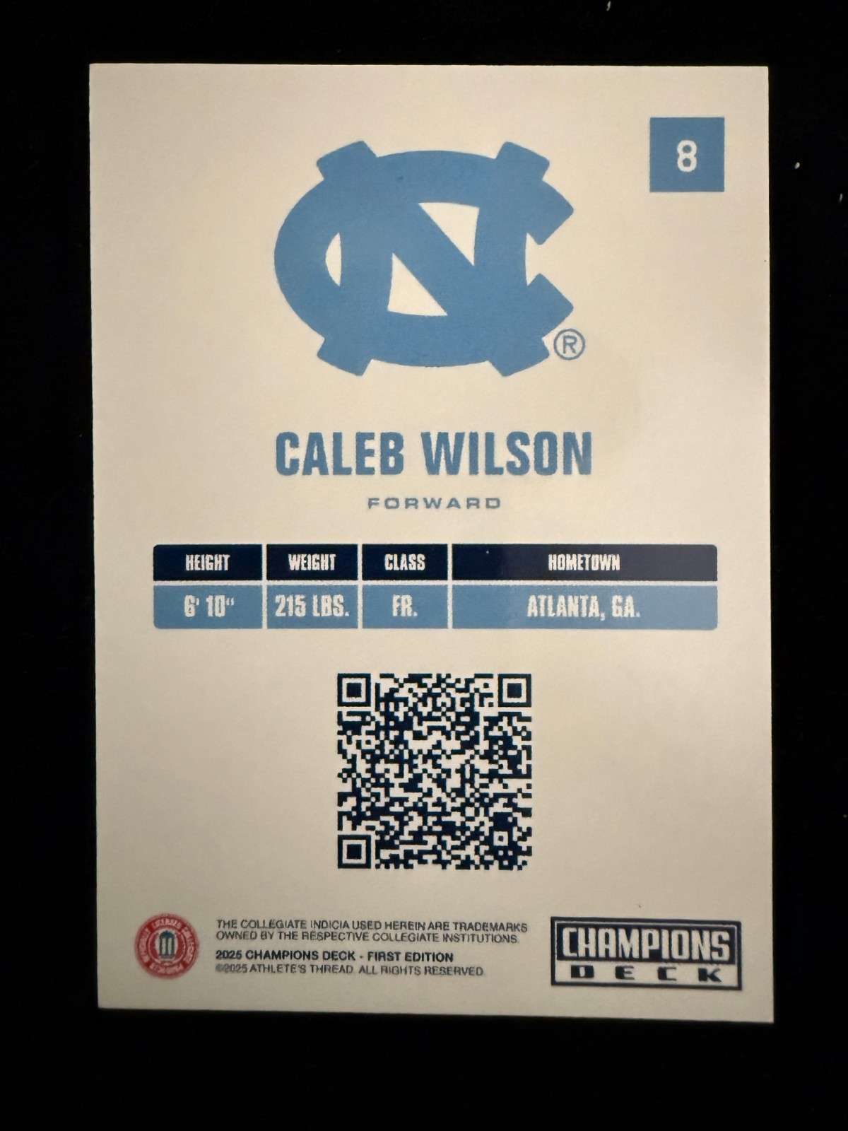2025-26 Champions Deck NORTH CAROLINA TAR HEELS singles – choose from list