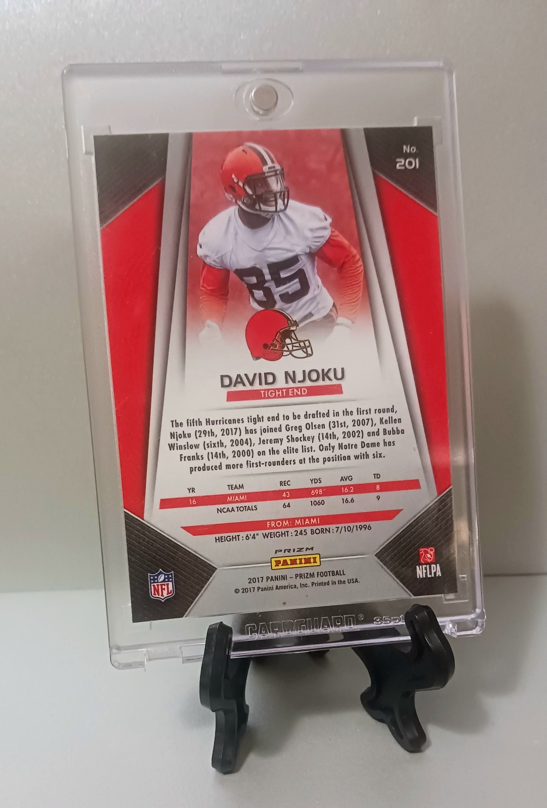 2017 Panini Prizm David Njoku Rookie Silver Disco Prizm Mint Condition