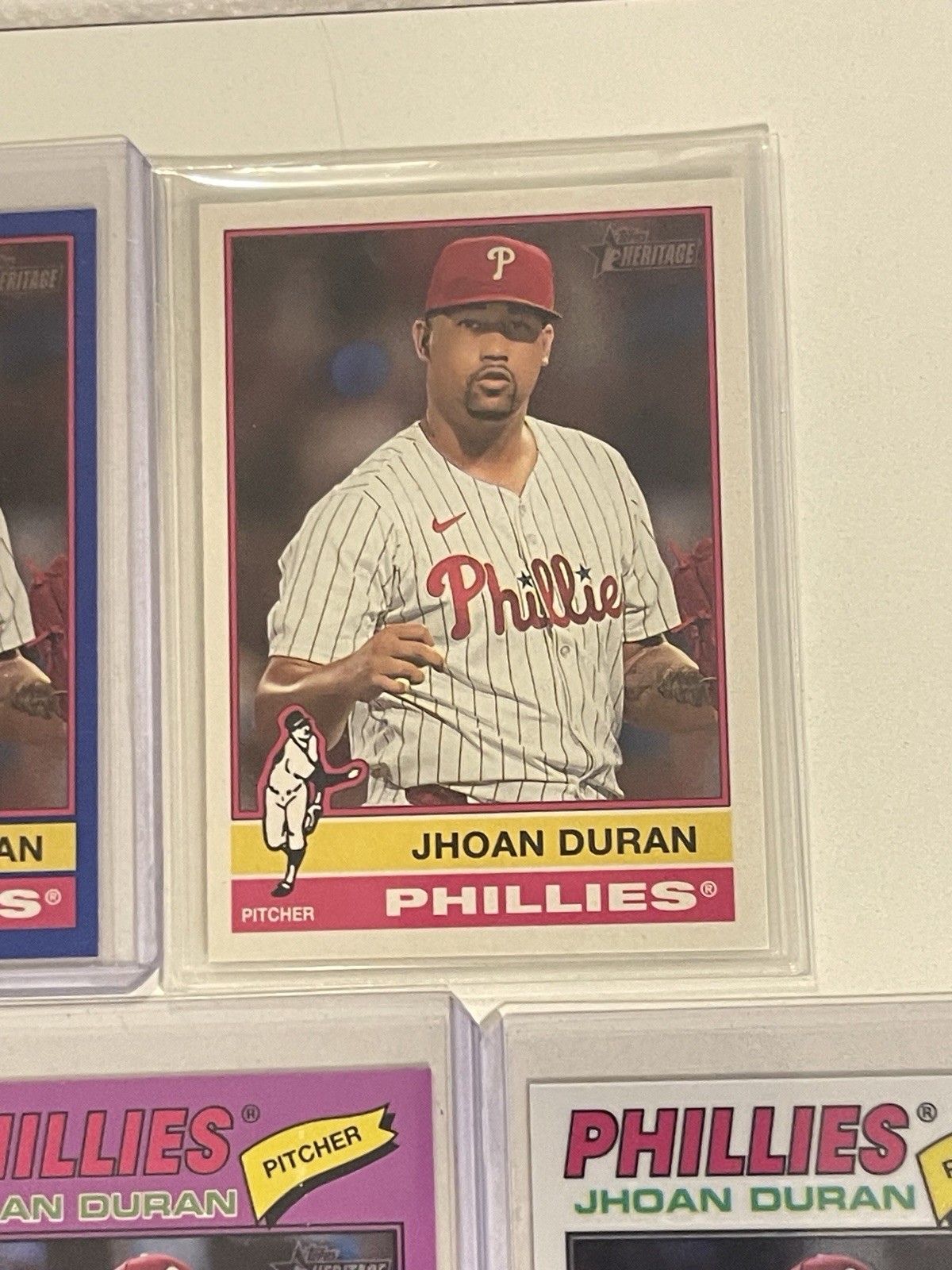 2025-26 Topps Heritage (5x) Lot JHOAN DURAN SP Chrome, Blue, Purple – Phillies