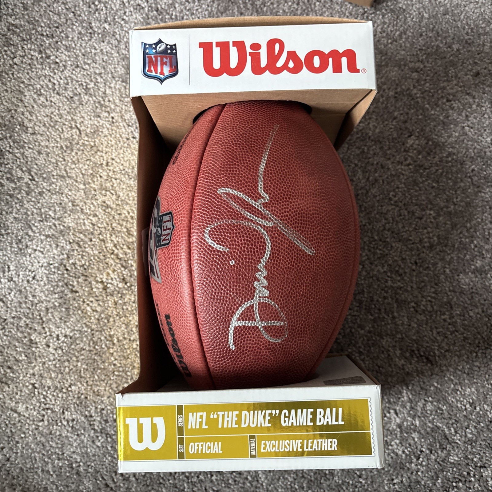 Daniel Jones NFL Colts QB Autographed Authentic Wilson NFL Football With COA