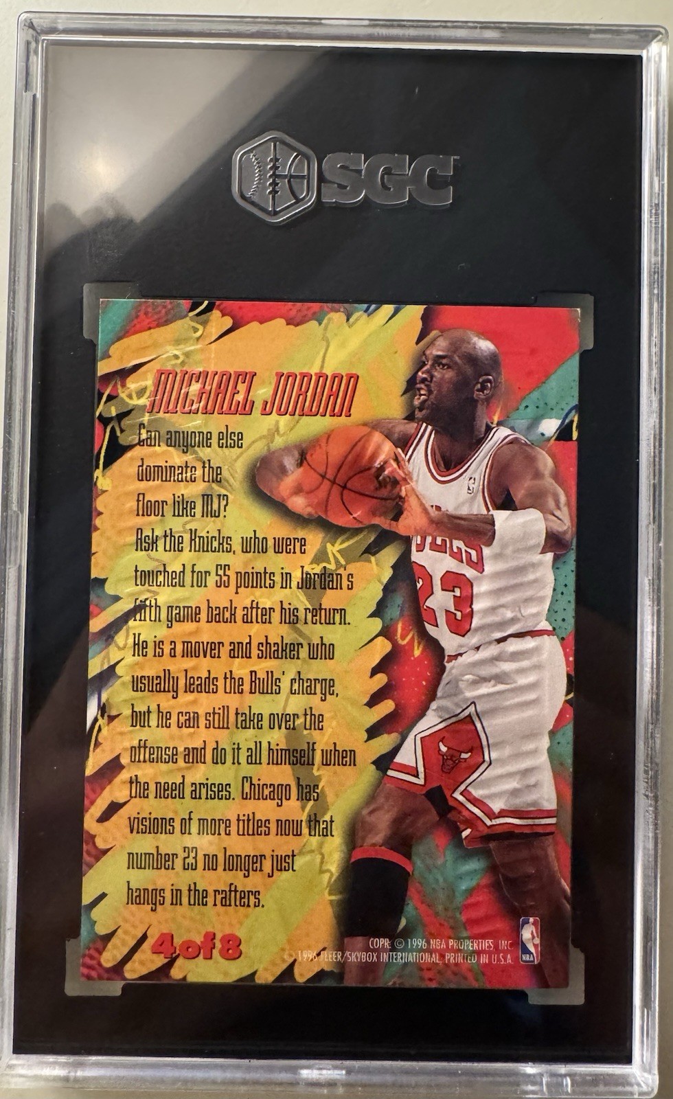 1995-96 Fleer Metal Scoring Magnets MICHAEL JORDAN #4 SGC 8.5