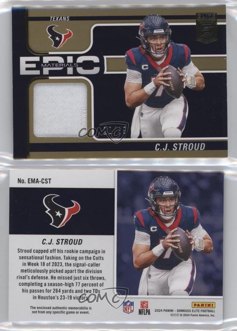 2024 Panini Donruss Elite Epic Materials Prime 28/49 CJ Stroud #EMA-CST 1d0h