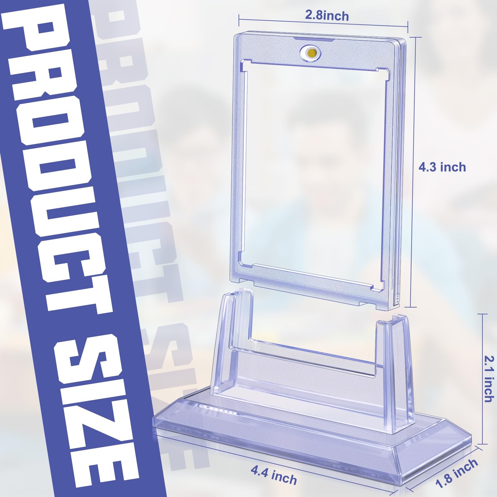 4ct Magnetic Card Holders 35pt Acrylic Trading Card Protectors with Stands 4pcs