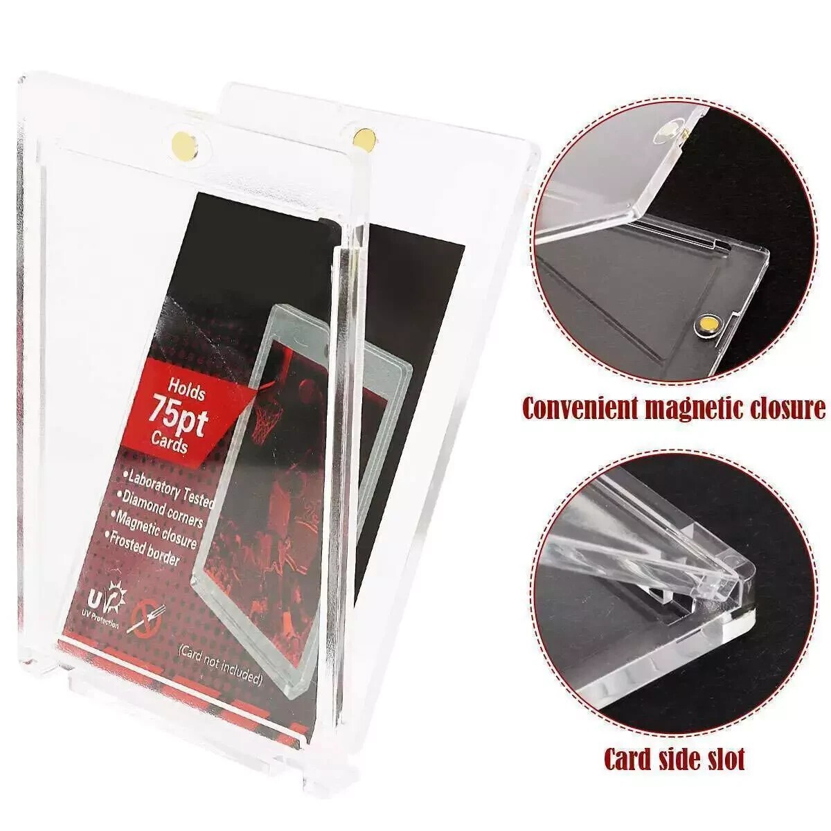 5-100 PCS Magnetic Trading Sports Card Holders 75pt One-Touch Hard UV Protection