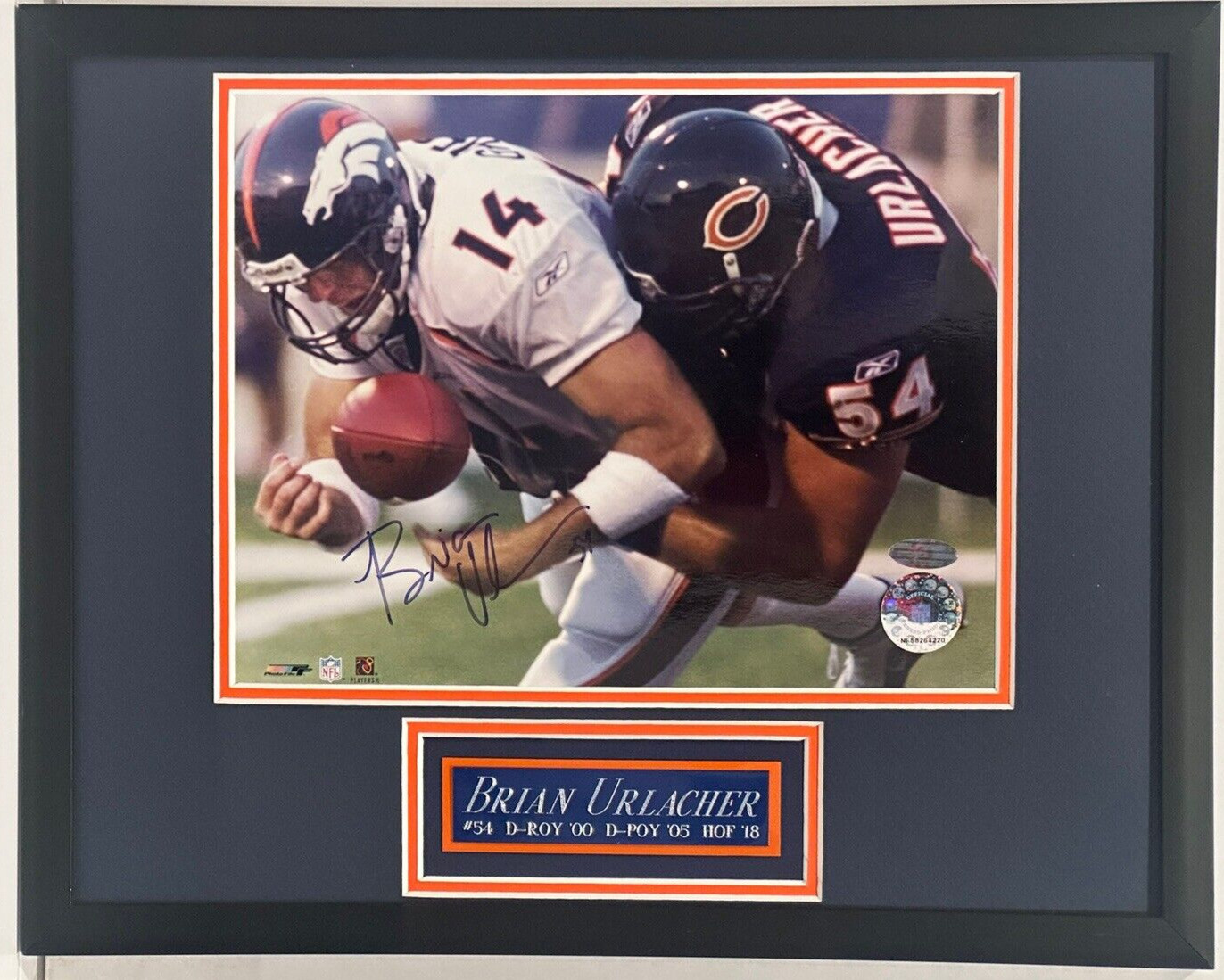 Steiner Brian Ulrichter signed 8×10 Photo Framed w/engraved nameplate HOF Bears