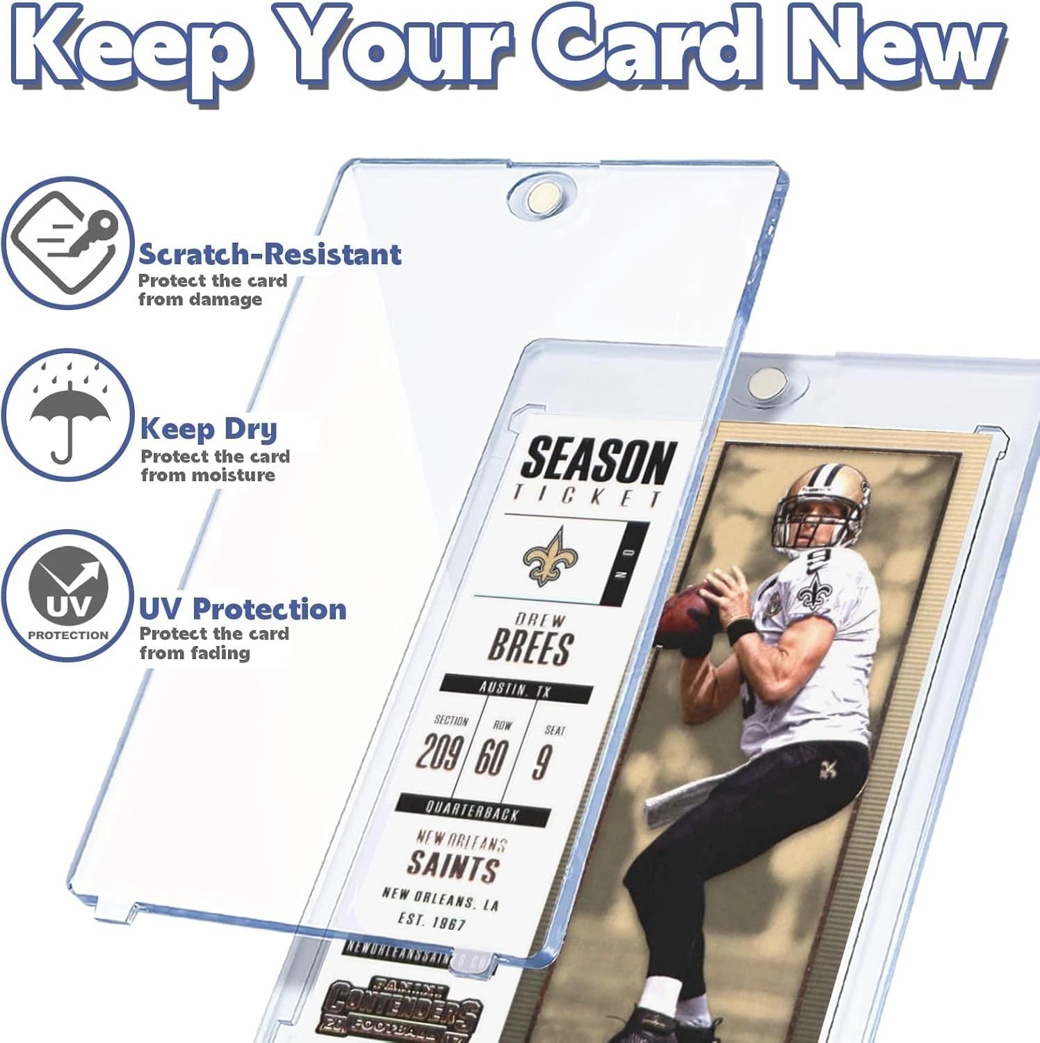 30-120PCS Magnetic Trading Sports Card Holders 35pt One-Touch Hard UV Protection