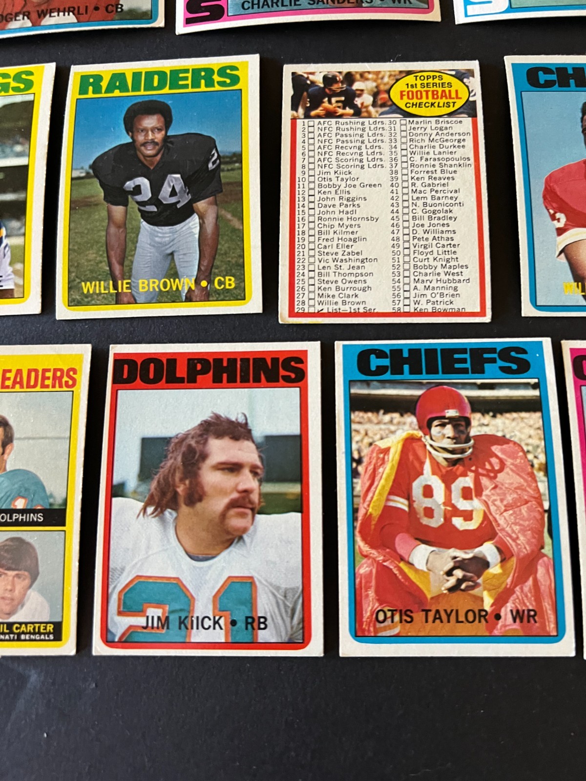 1972 Topps FB- lot of 200 diff. – Stars, hofers, specials, checklists++- ex/mt-