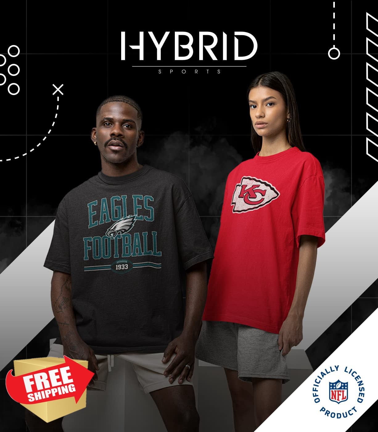 Hybrid Sports Kansas City Chiefs Red Size Small Tee