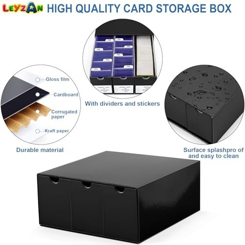 Trading Card Storage Box 12 Drawers Cardboard Organizer with Dividers for Top