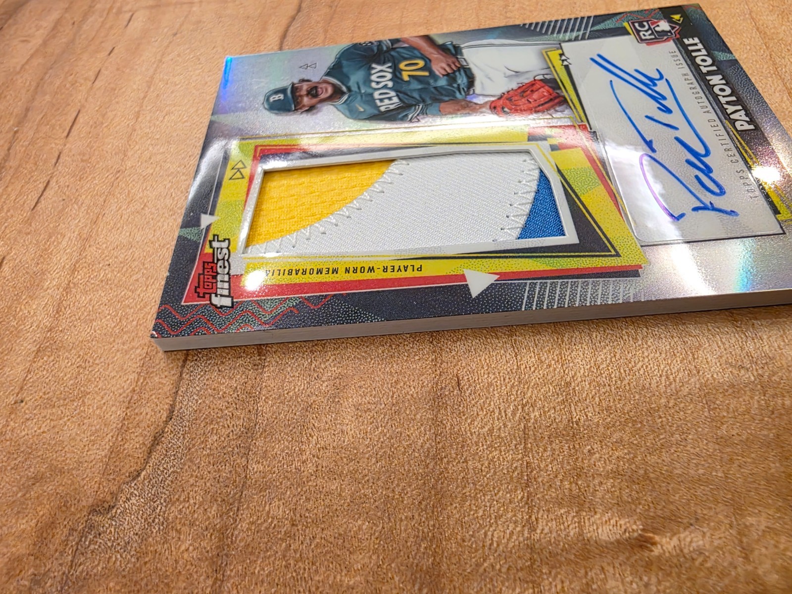 2026 Topps Finest Payton Tolle Rookie 3 Color Worn Patch Auto