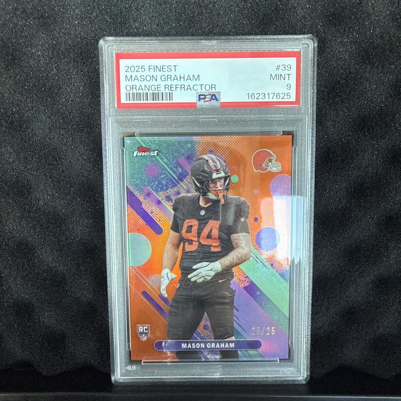 2025 Topps Finest Football Common Mason Graham Orange 25/25 Mint 9