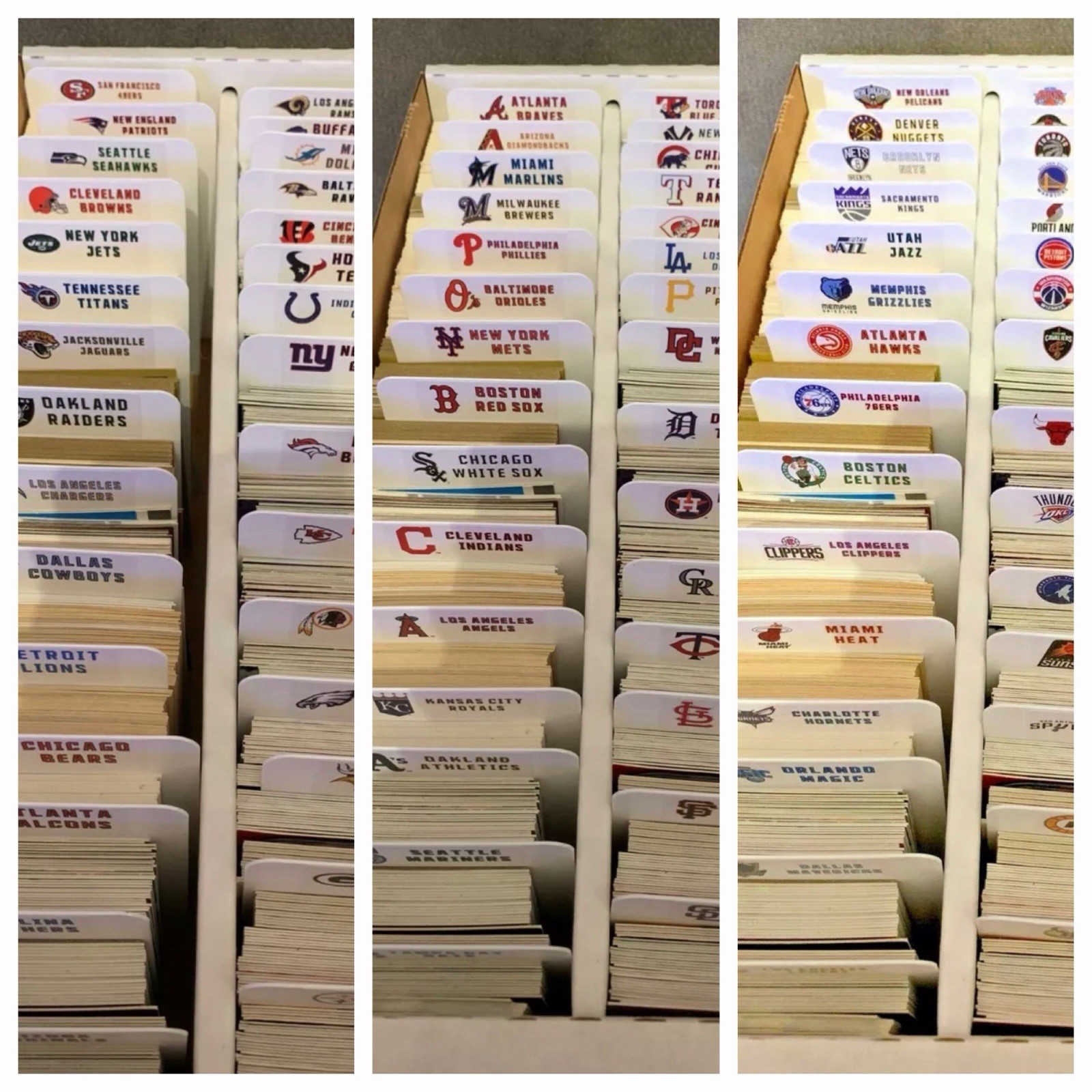 BUNDLE DEAL Sports Card TALL Dividers With FREE Customized NBA MLB & NFL Labels