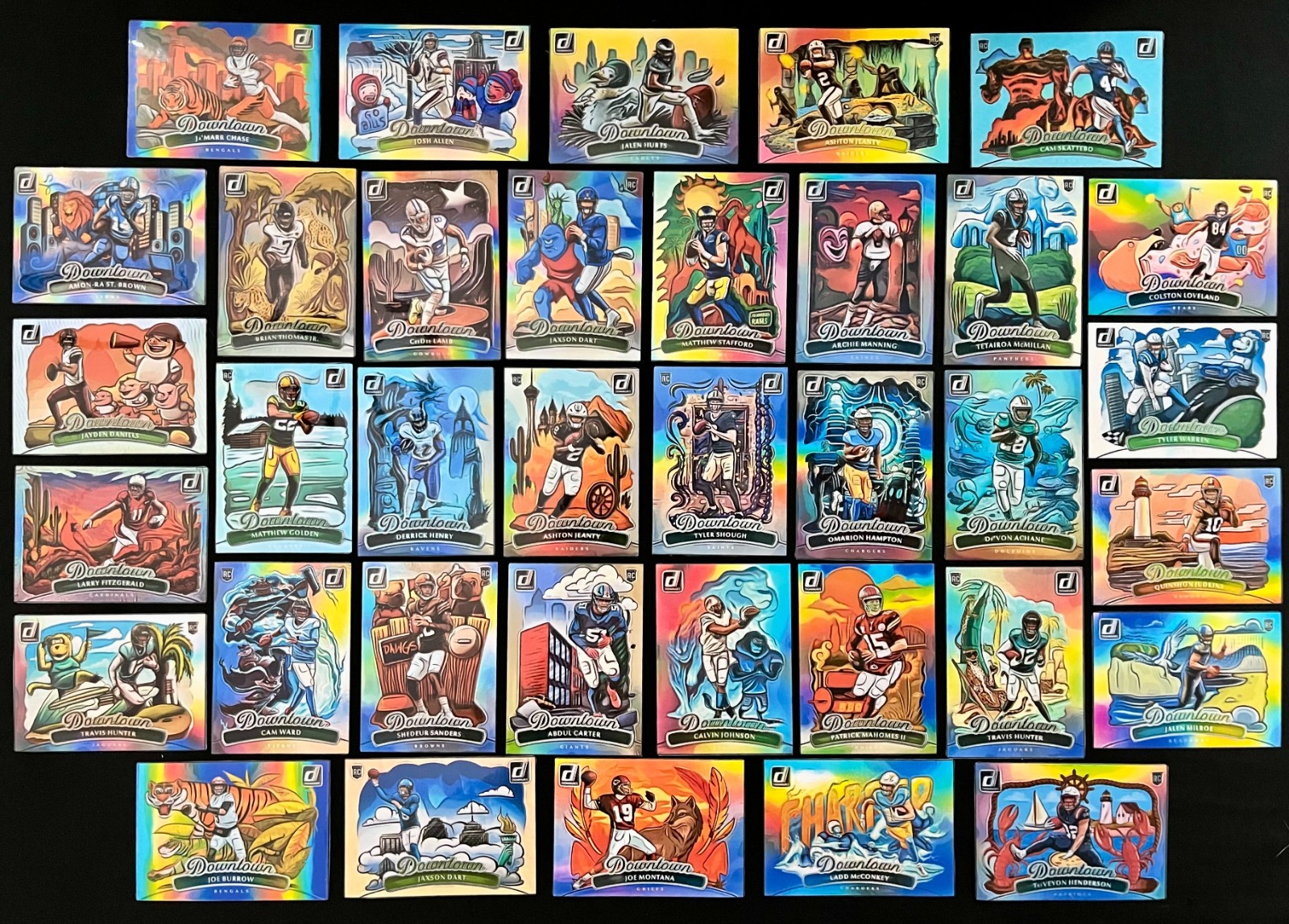 NFL Team Card Lot Pack – Includes 15 Cards & 1 Downtown Decal of selected team
