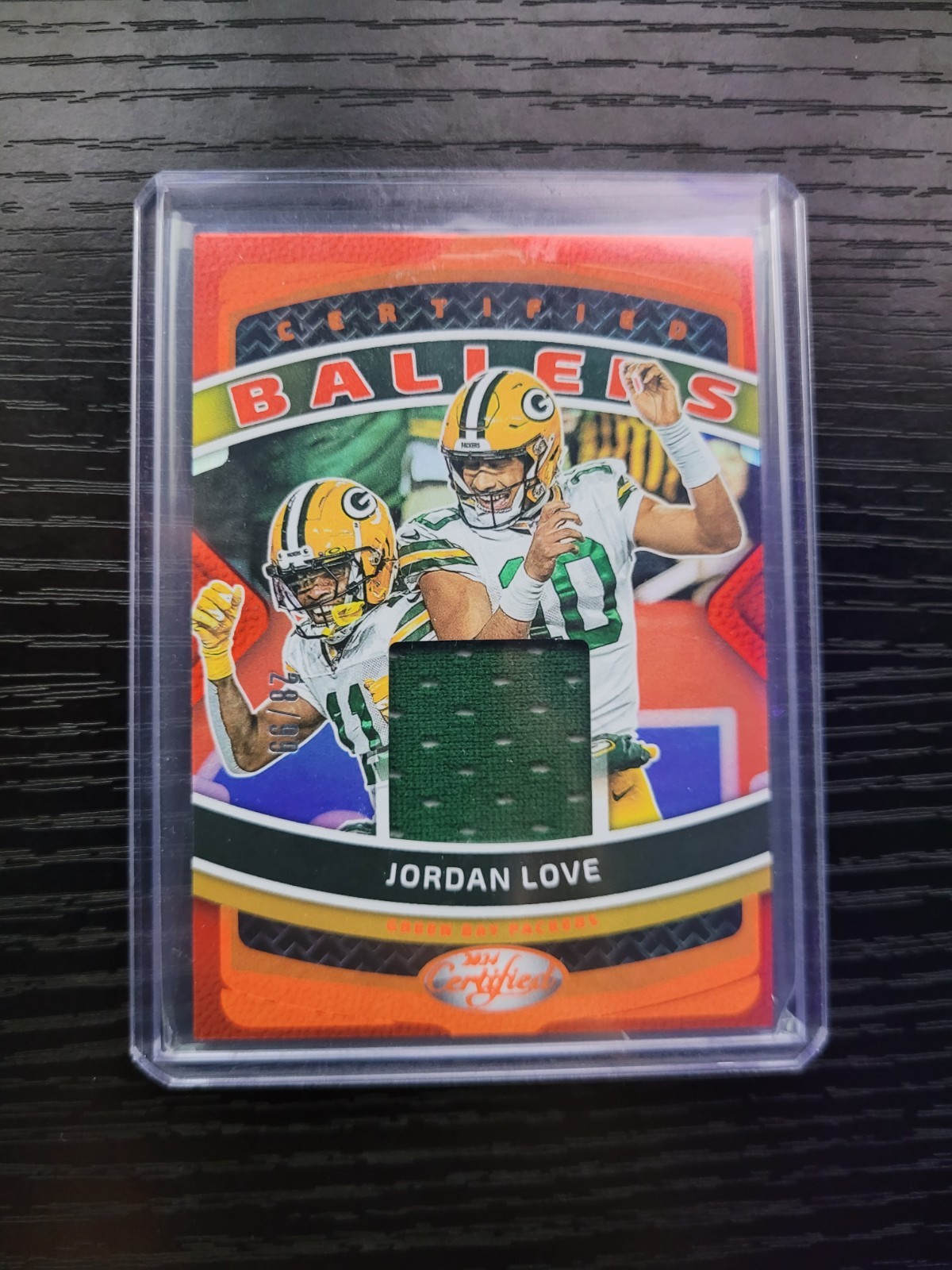 2024 Panini Certified Jordan Love Certified Ballers Orange /99 #CBM-JLE Packers