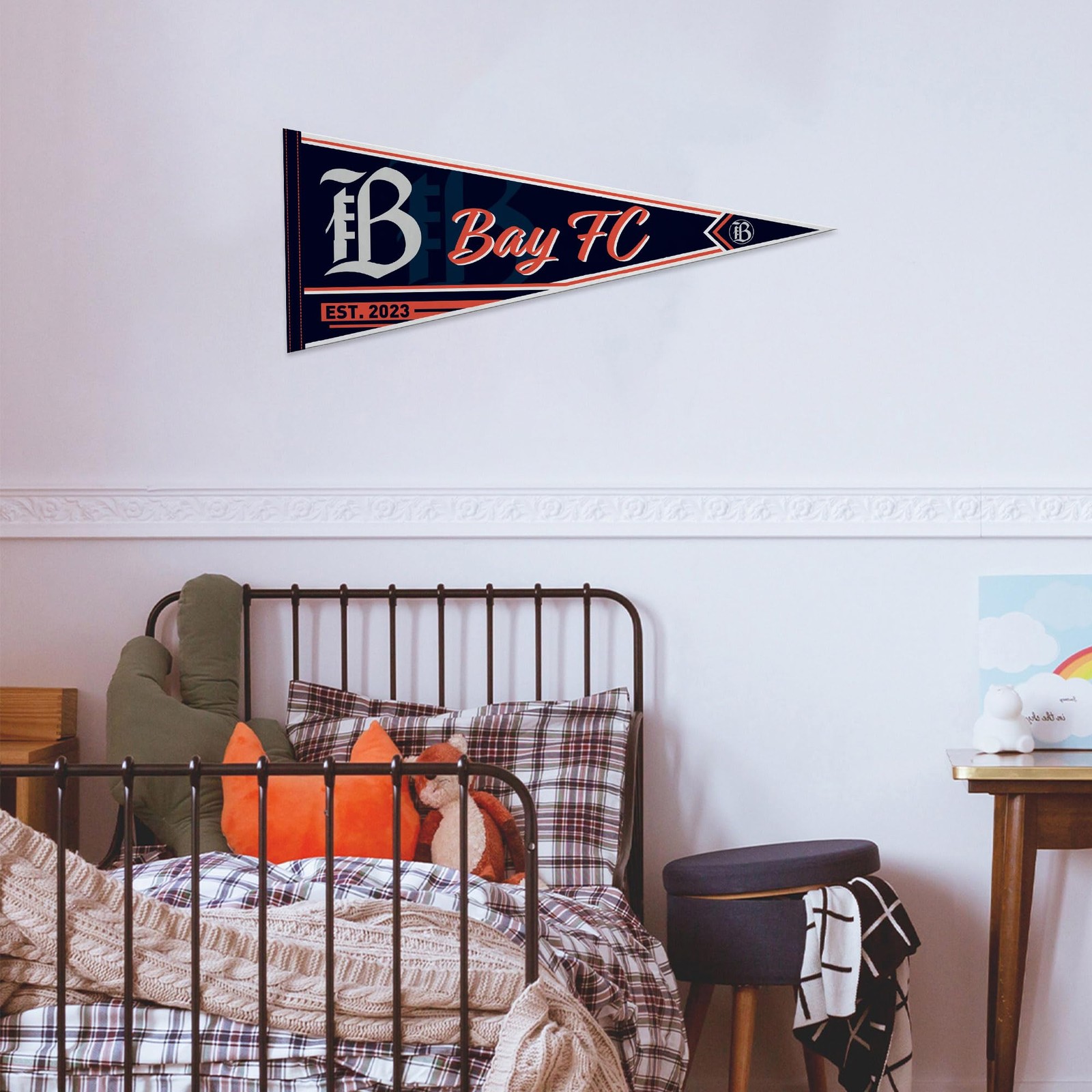 NWSL Bay FC 12″ x 30″ Felt Wall Décor Pennant – Great for Home/Bed Room/Man C…