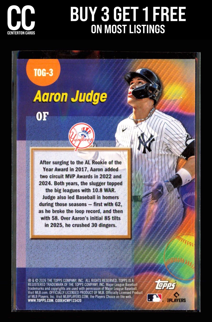 2026 Topps #TOG-3 Aaron Judge Titans of the Game New York Yankees