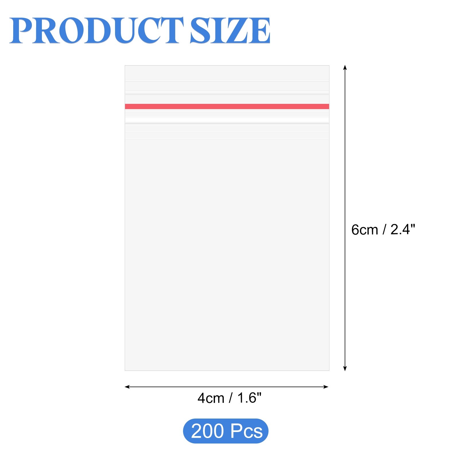 200 Pcs Small Plastic Bags, 2.4″ x 2.4″ Mini Clear Reusable Zip Poly Bag