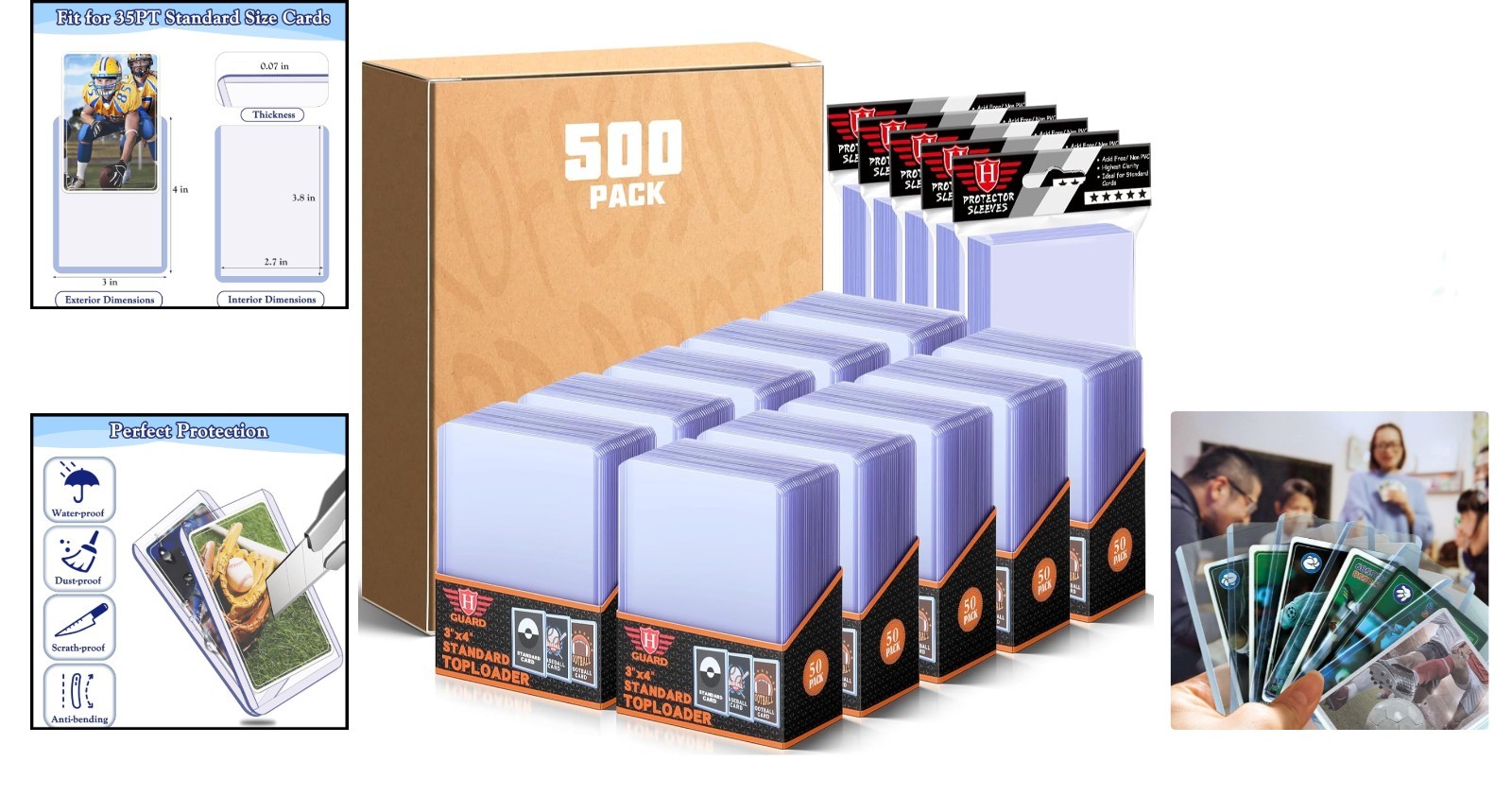 1000 PCS Toploaders and Penny Sleeves Set – Premier Protection for Trading Cards