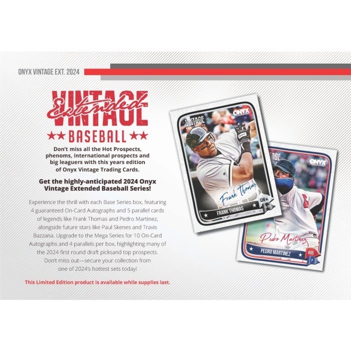 2024 Onyx Vintage Extended Series Baseball Hobby Box 4 AUTO Guarantee+5 paralels