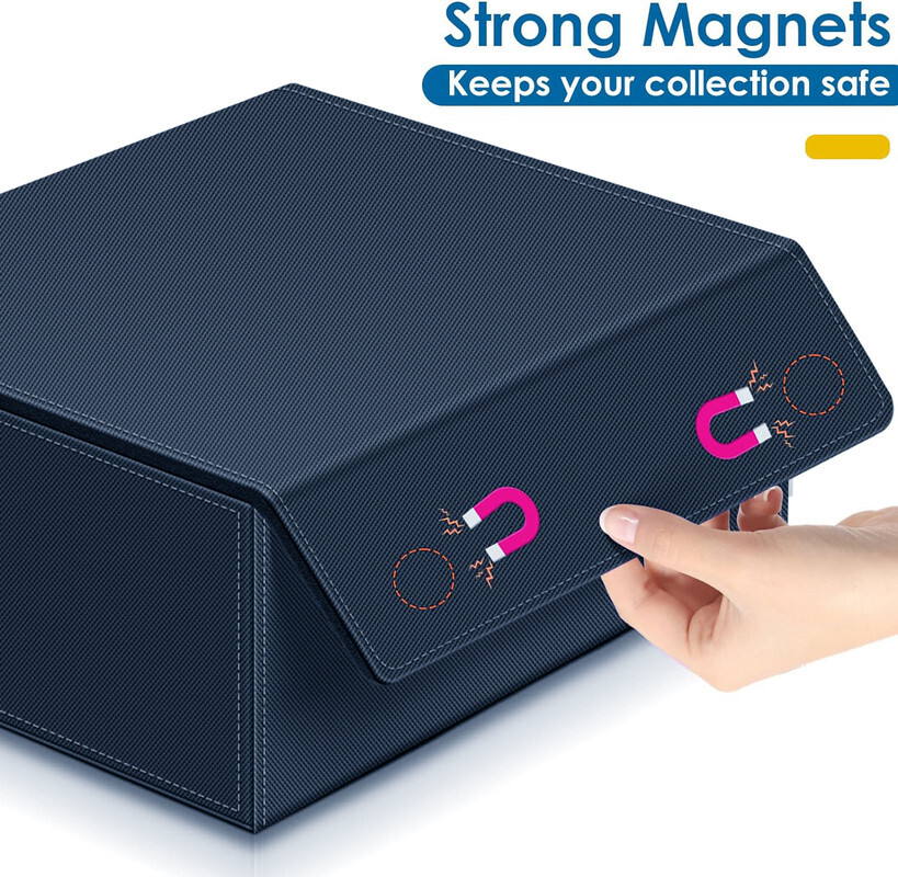 Trading Card Storage Box for 1800+PU Leather Storage Box magnetic Closure