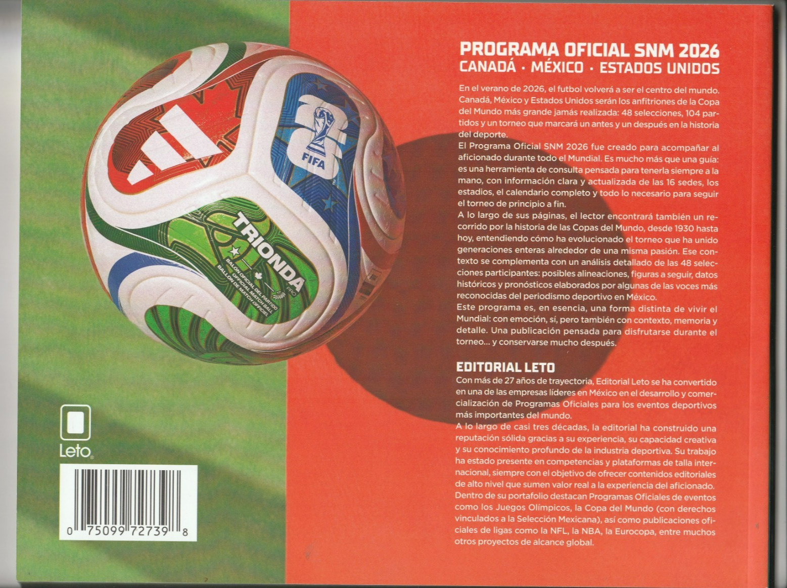 2026 FIFA WORLD CUP OFFICIAL TOURNAMENT PROGRAMME *SPANISH* MEXICO USA CANADA