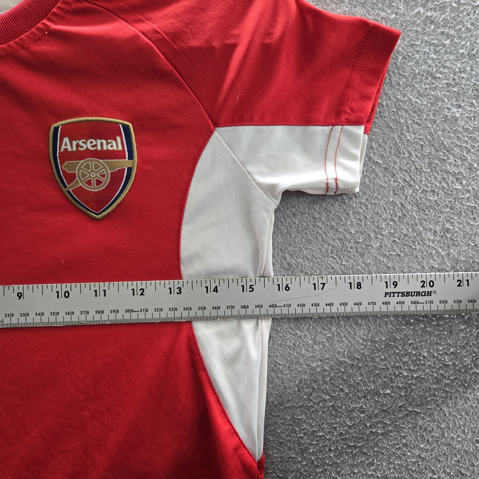Arsenal Boy Jersey M Red Embroidered Colorblock Logo Soccer Training Kit