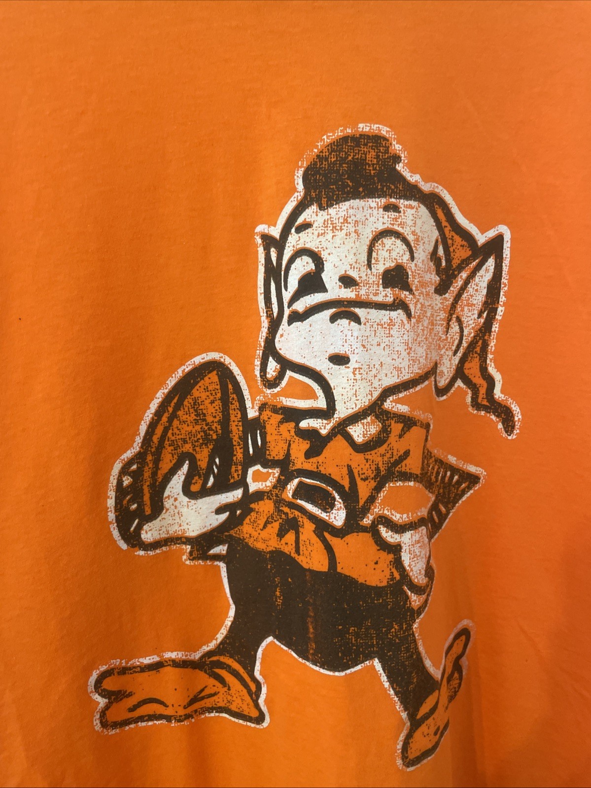NFL Cleveland Browns Orange T-shirt Men’s 2TG /2XL Distressed Brownie The Elf