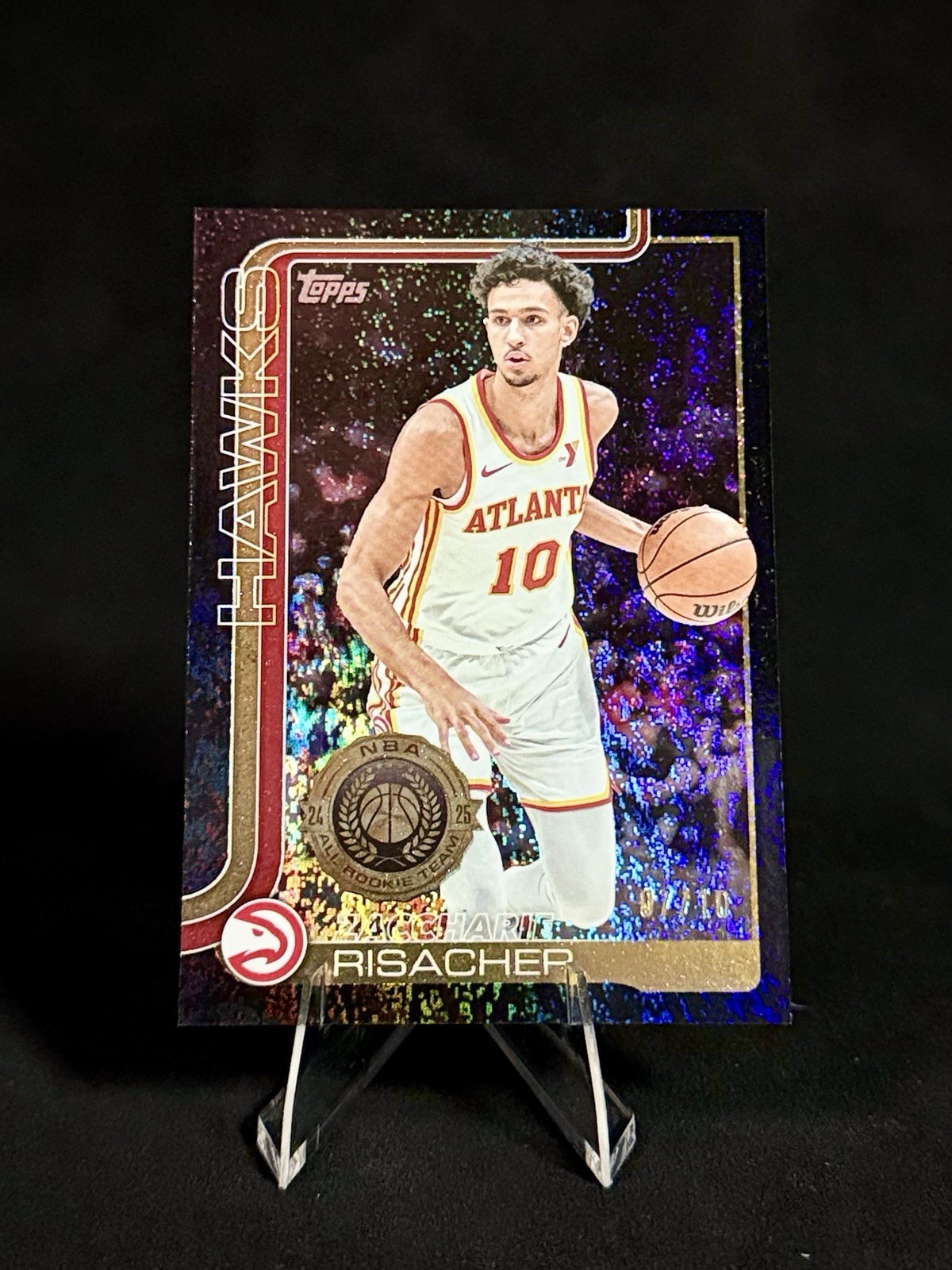 2025 Topps Zaccharie Risacher #2 Black Rainbow Foil /10