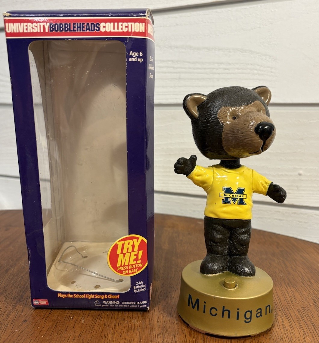 Gemmy Michigan Wolverines Bobblehead Mascot Plays Hail Sounds Sound Is Soft
