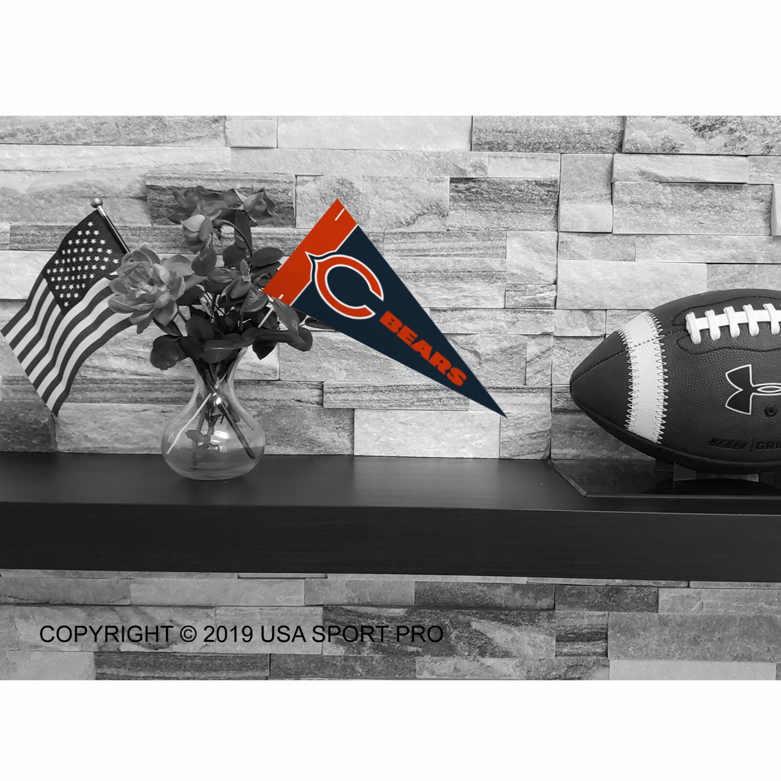 Chicago Bears NFL Mini Pennant 9×4 inch, felt, made in USA
