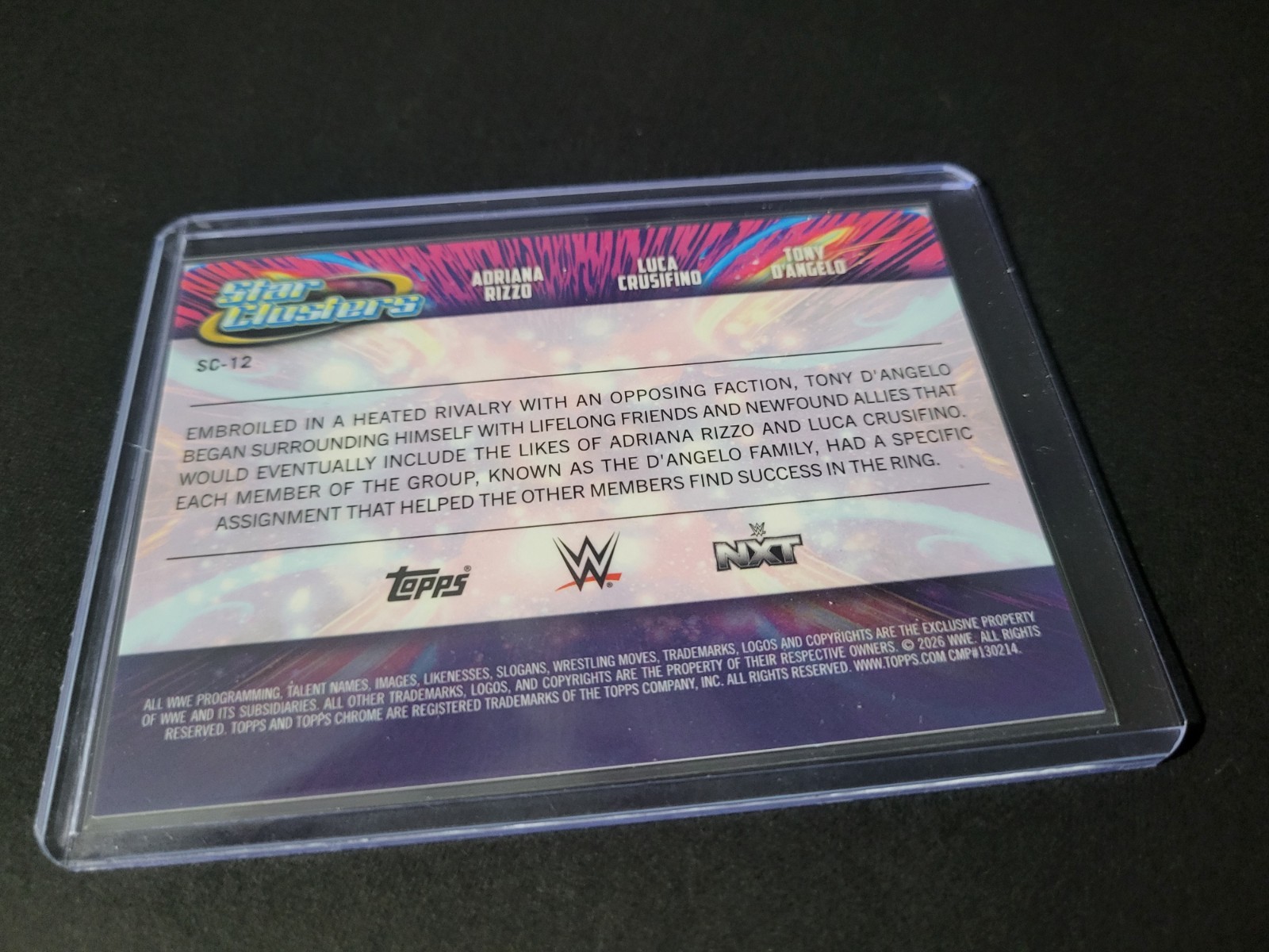 2026 Topps Chrome Cosmic D’Angelo, Rizzo, Crusifino Star Clusters 17/25 WWE