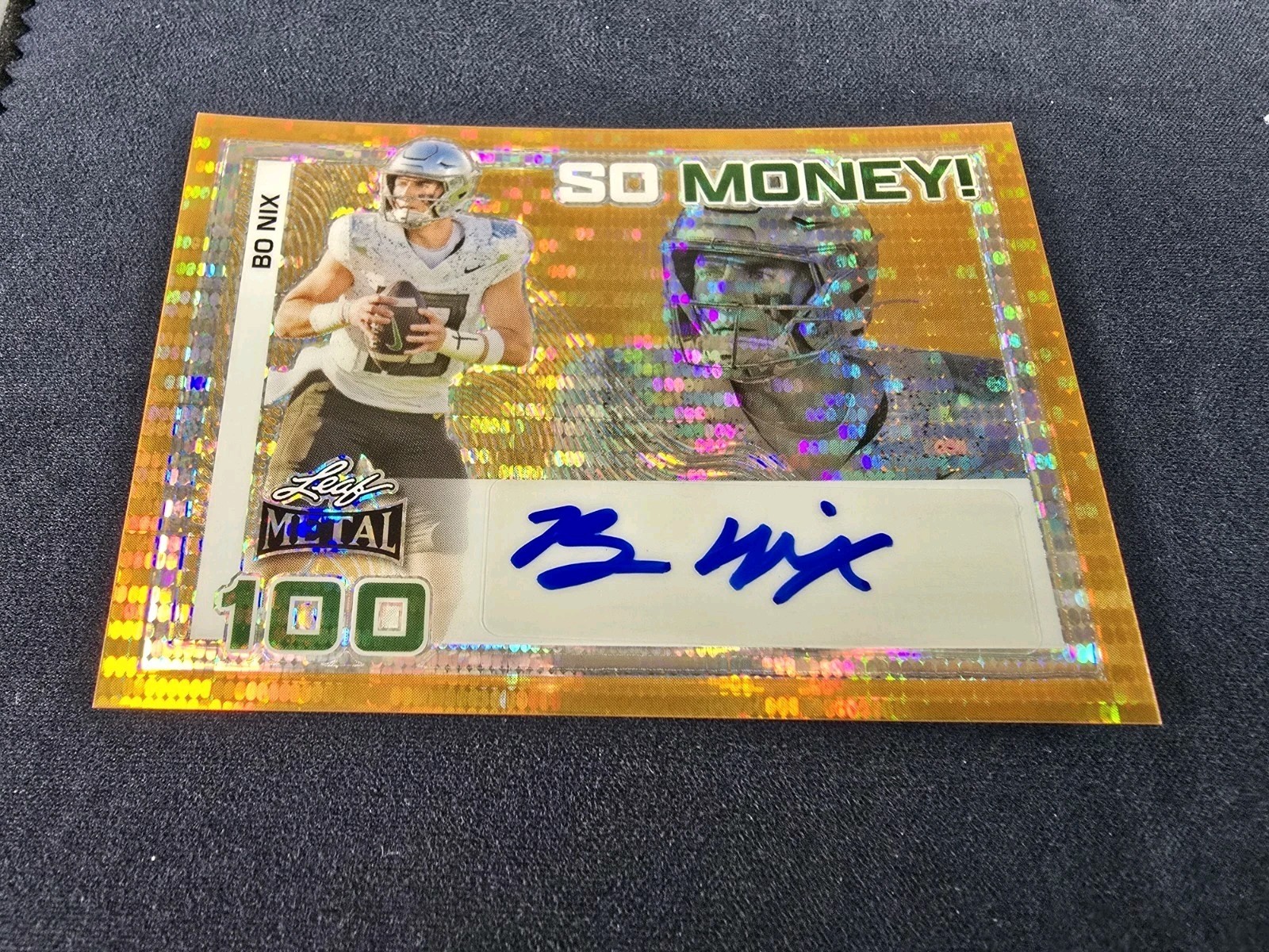 2024 Leaf Metal So Money! Bo Nix 1/1 Pre-Production Proof Auto RC