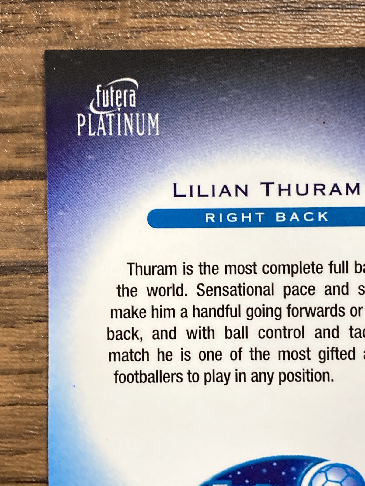 Free Shipping! Futera Platinum 2001 World Stars #42 Lilian Thuram France Parma
