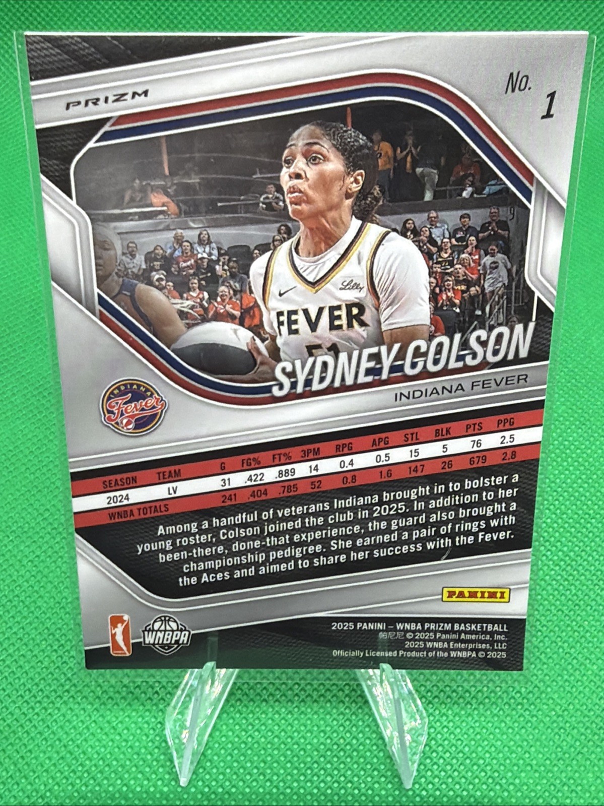 2025 Panini WNBA Prizm Basketball Orange Cracked Ice Prizm #1 Sydney Colson