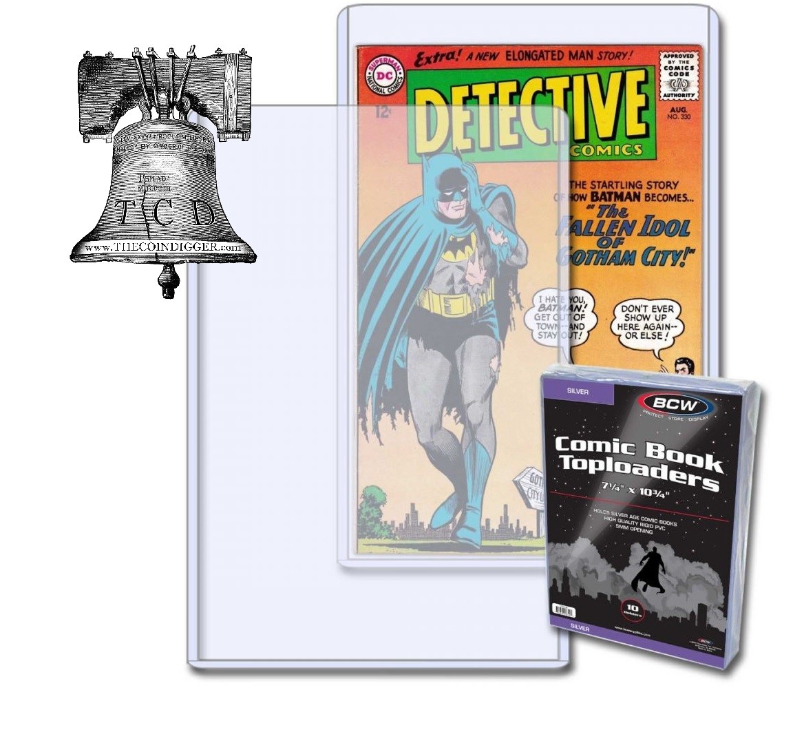 1 Silver Age Comic Book Holder 56-70 Topload 7x11x5mm Plastic Rigid Case