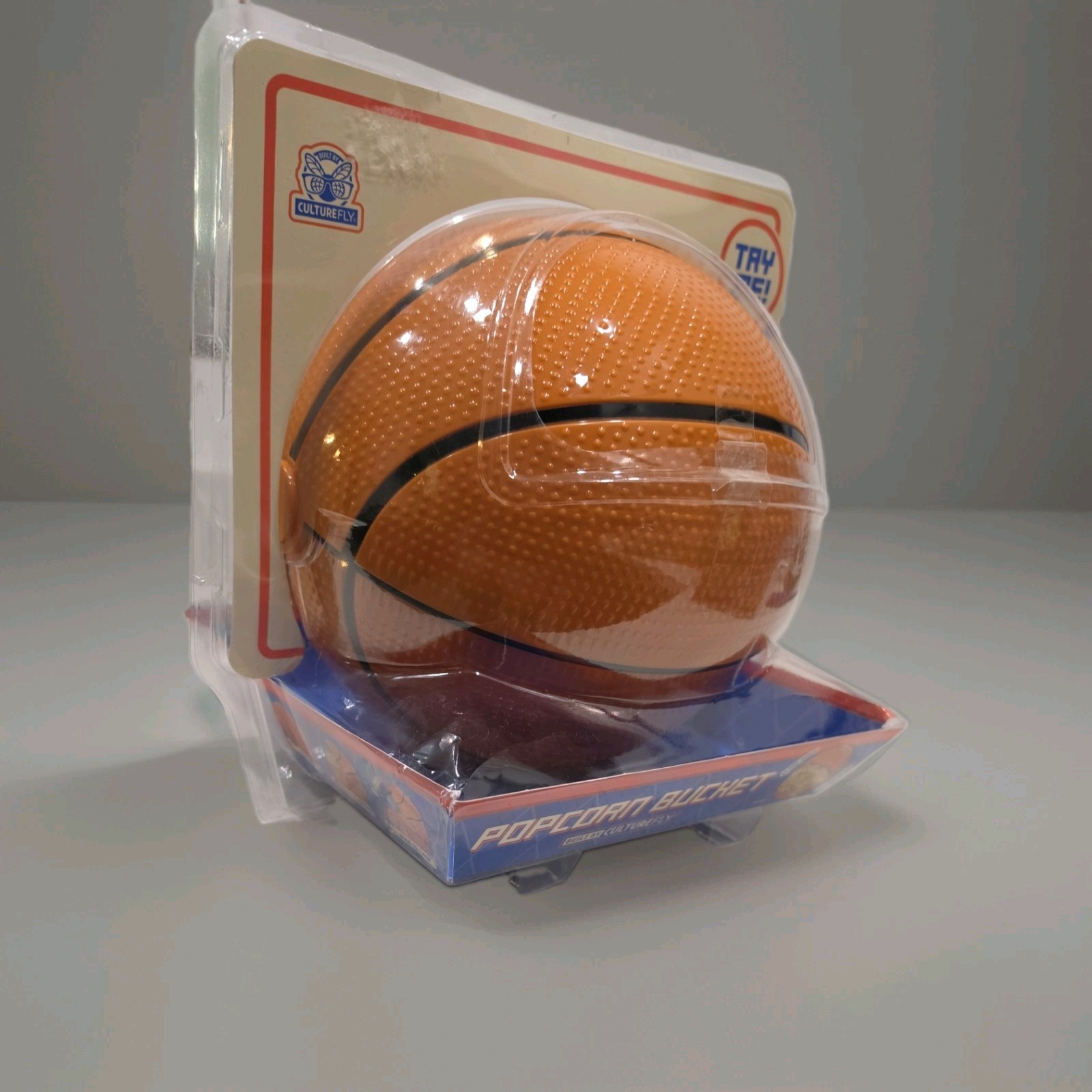 NEW Culturefly Basketball Popcorn Bucket Slide Lid Snack Bowl