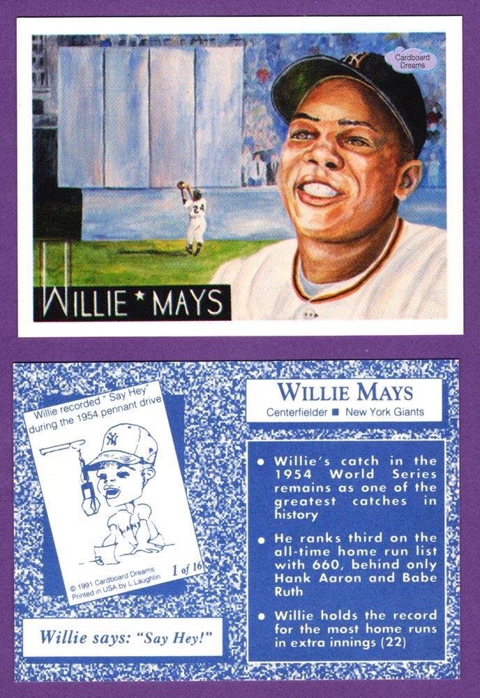 Willie Mays NY Giants 1991 Cardboard Dreams “The Catch” Art Card Oddball #1 (A)