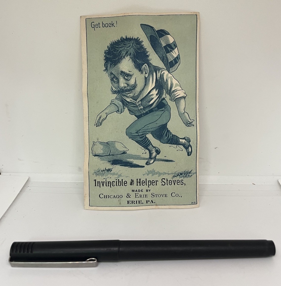 1880 H804-17 Trade Card Baseball – Get back ! Advertising Antique Victorian Era