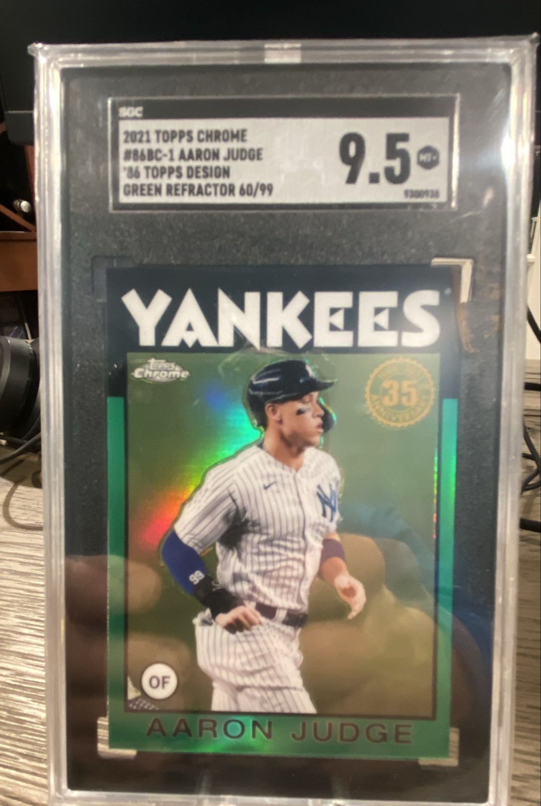 2021 Topps Chrome – 1986 Topps Baseball Aaron Judge #86BC-1 Green Refractor /99