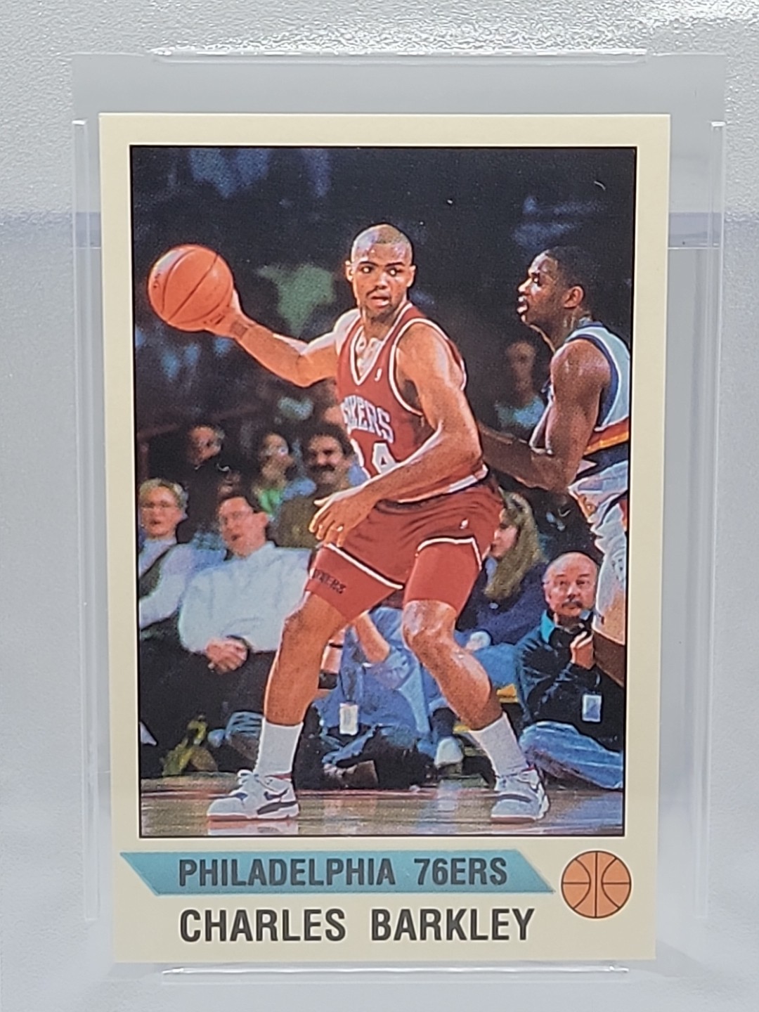 1990 NBA PANINI STICKER CHARLES BARKLEY #127 HAND CUT PSA 9 MINT VINTAGE
