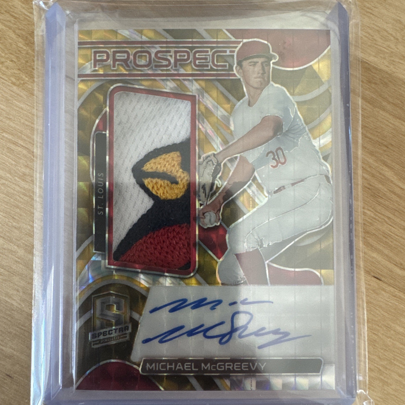2022 Panini Spectra Michael McGreevy Patch Auto 9/10 St. Louis Cardinals (RARE)
