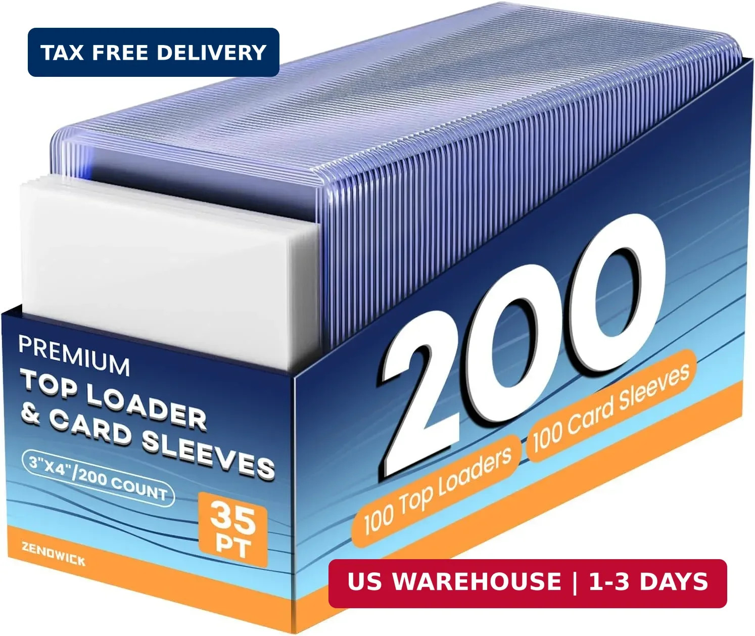 200 Card Sleeves Top Loaders for Cards, 3″ x 4″ Hard Plastic Toploaders, Basebal