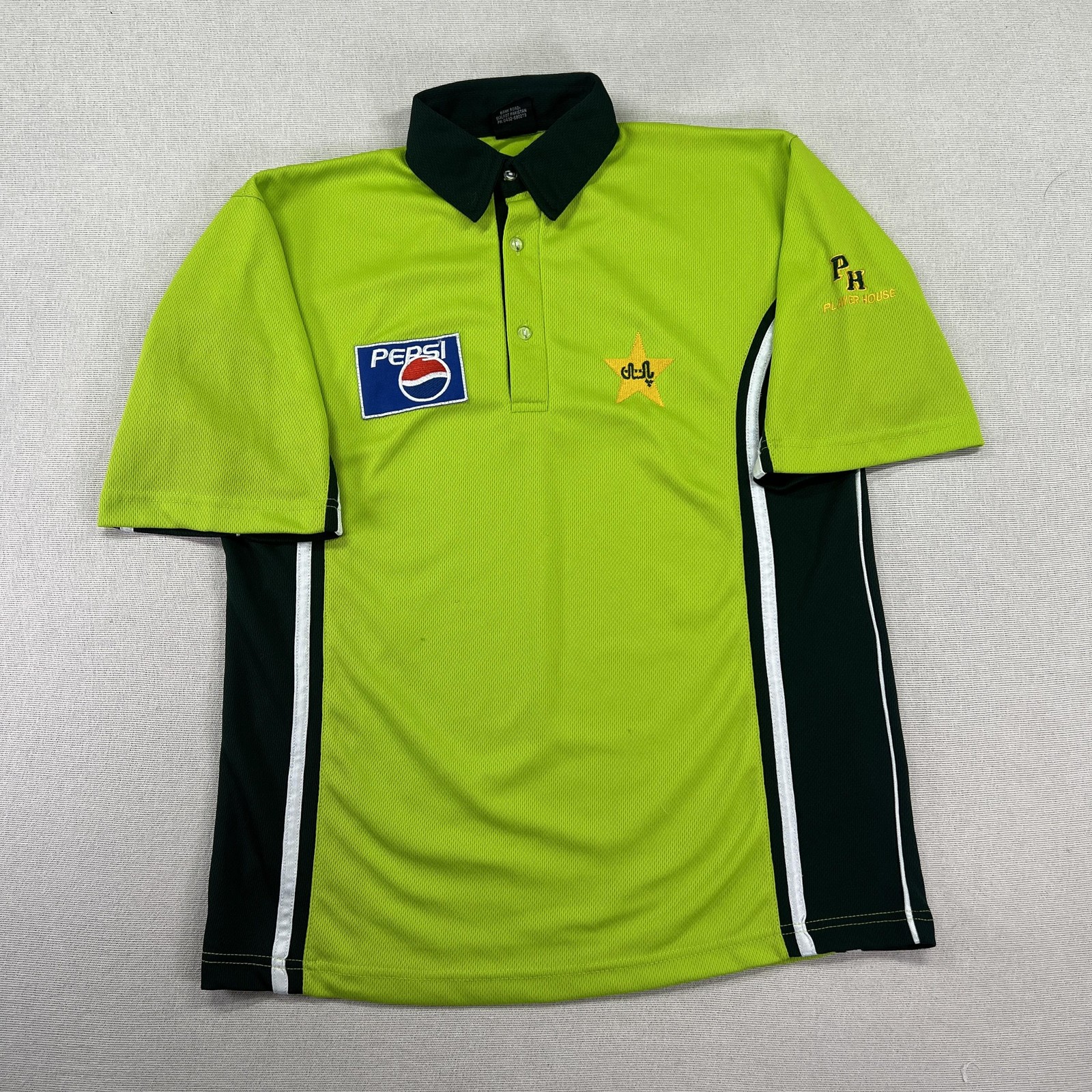 Pakistan Cricket Team Jersey Mens M Green Cricket Player House Pepsi Sponsor