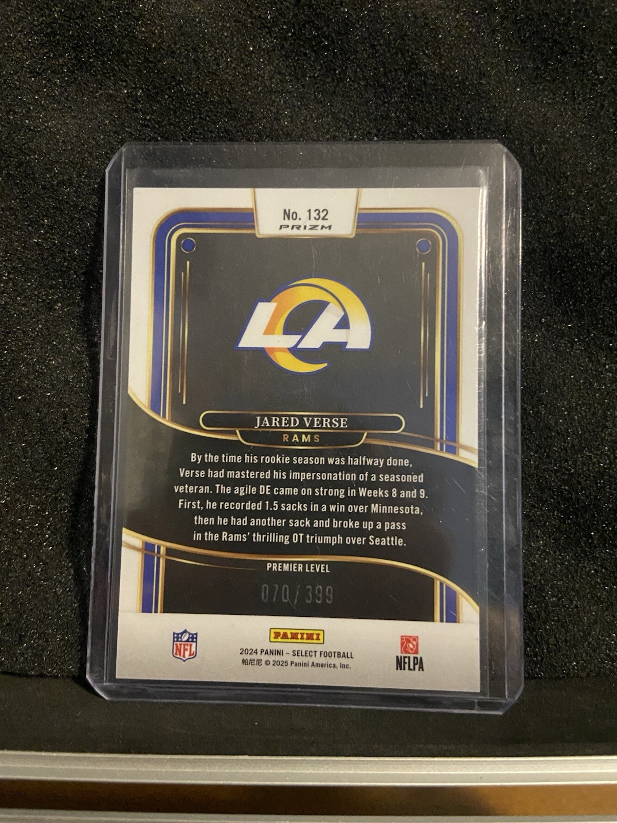 Panini 2024 Select Jared Verse Rams #132 Premier Level RC Prizm /399