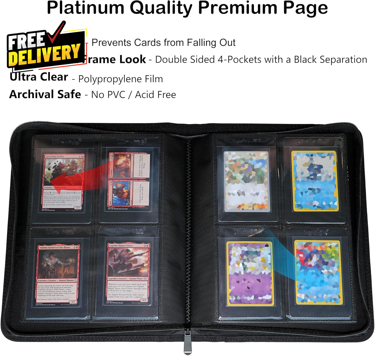4 Pocket Binder for Semi Rigid Card Holders Holds 208 Semi Rigid Card Holder
