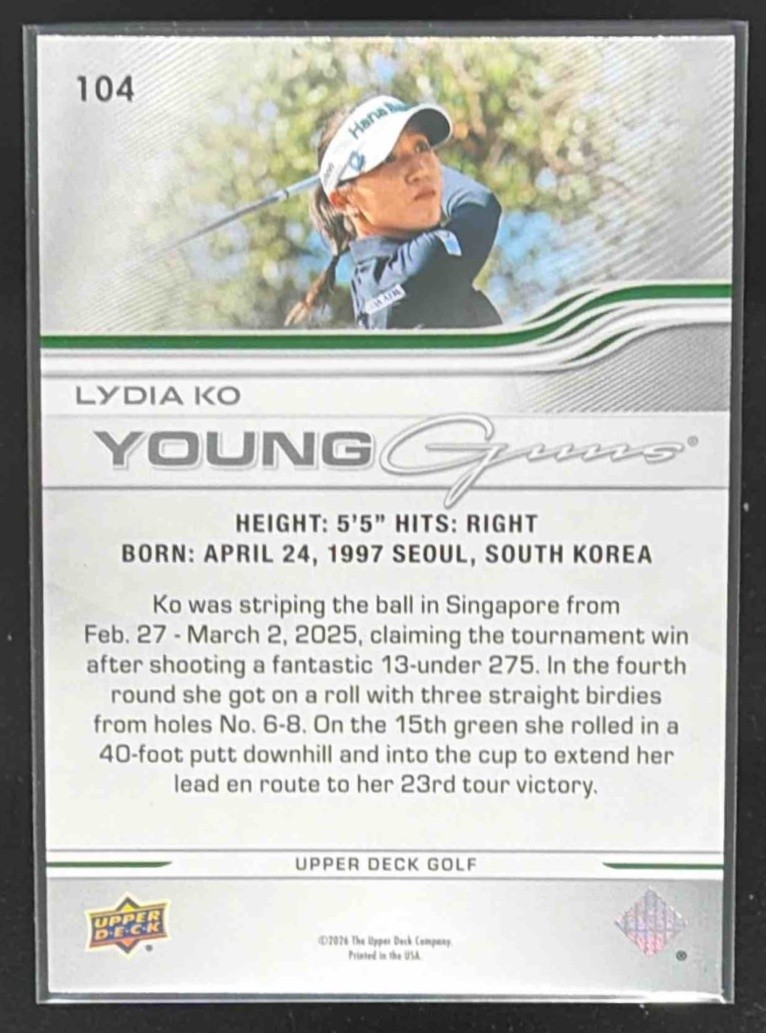 2026 Upper Deck Lydia Ko Young Guns #104