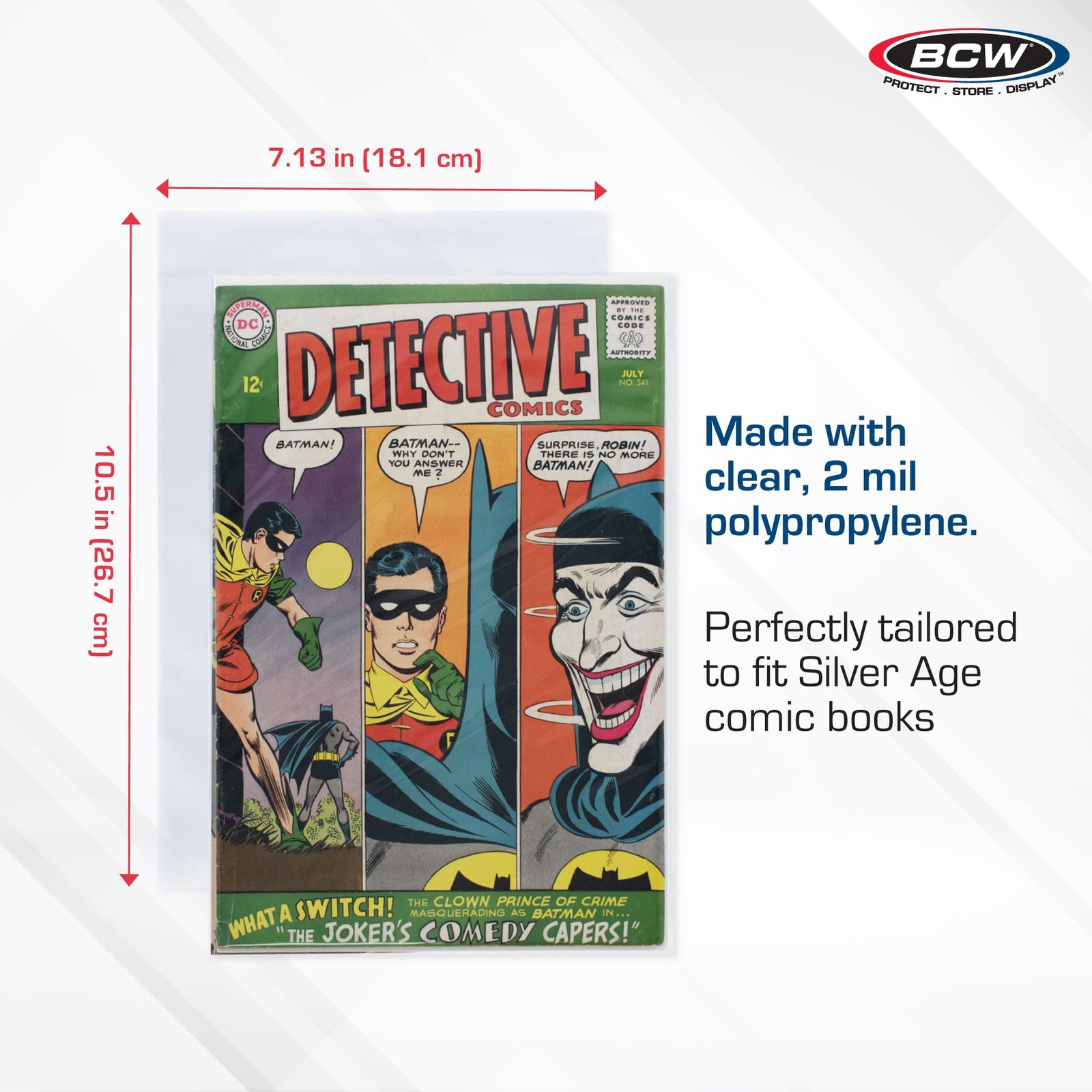 BCW Silver Age Comic Bags (100 Pack) – Acid-Free Archival Comic Book Bags for…