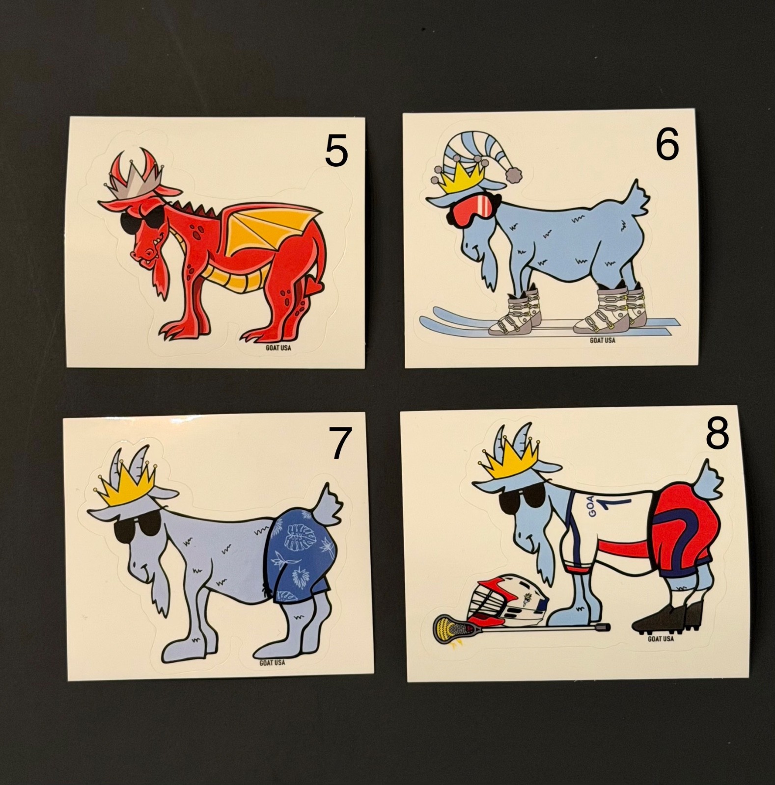 GOAT USA Stickers – Pick your chosen GOAT! (24 choices) New, rare, collectibles