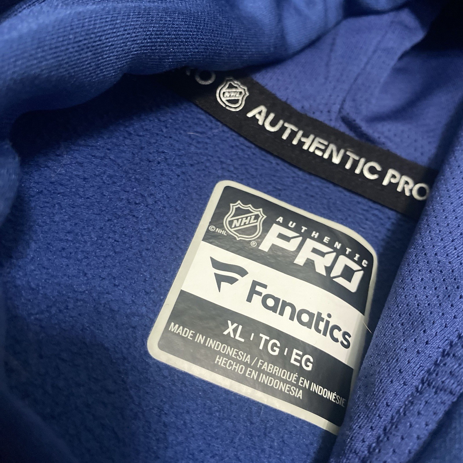 Men’s Edmonton Oilers Fanatics Royal Blue Pro Performance Pullover Size XL NHL