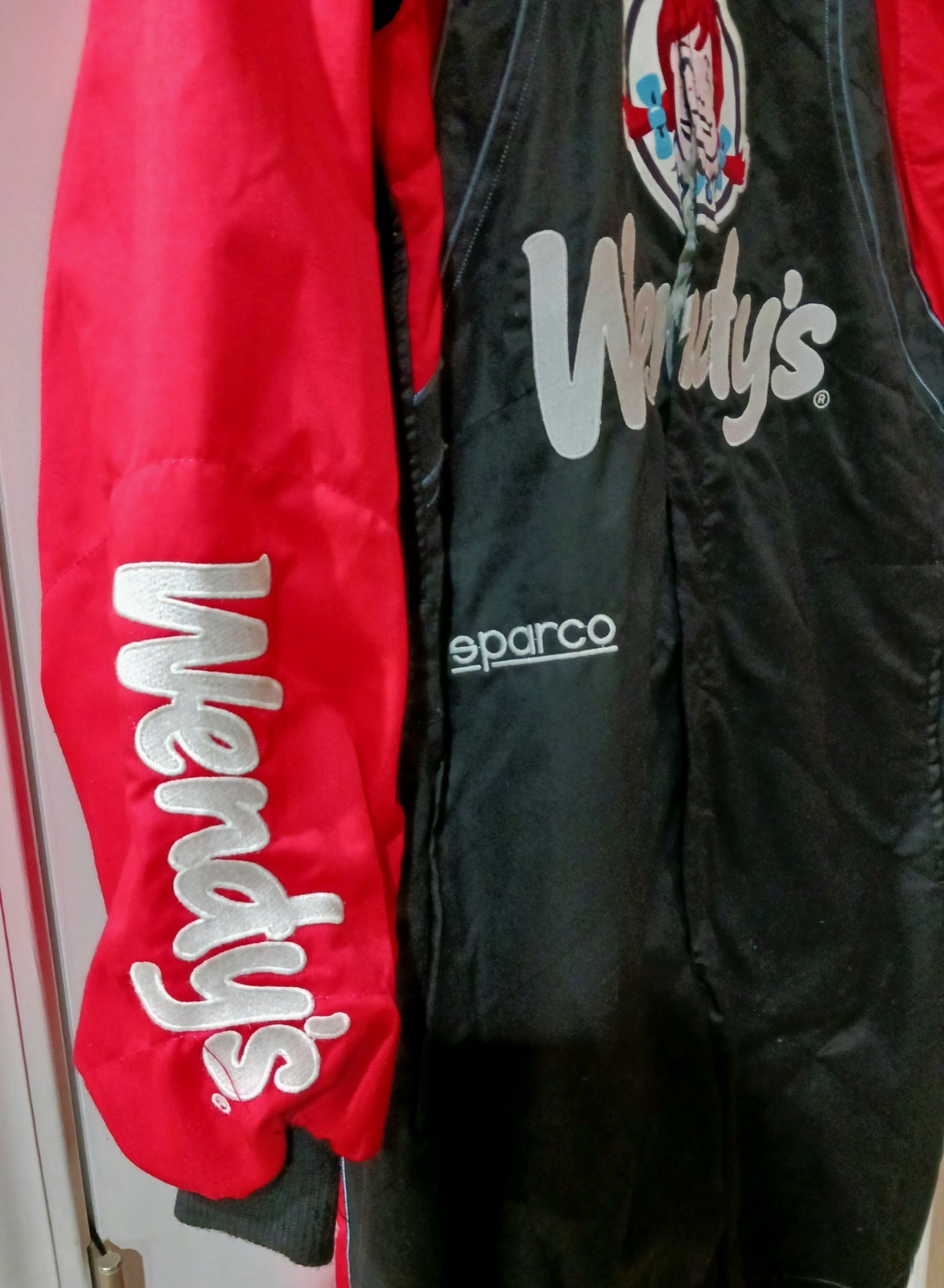 Trackhouse Racing Race Used Wendy’s Chevy Pit Crew Firesuit NASCAR Daniel Suarez